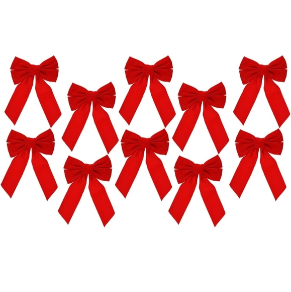 Other - Red Velvet Christmas Bows 10 pack